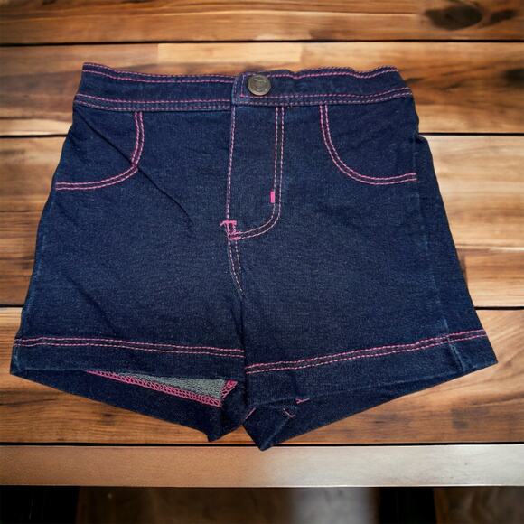 5/$35      Circo Girls Shorts Sz 6 Months Blue Pink Stretchy Knit Jean New - Picture 1 of 7